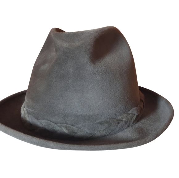 Vintage Cavanagh Gray Felt Fedora Hat Braided Detail See Pics For Size - Picture 3 of 13